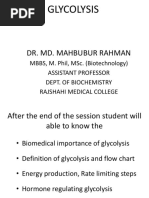 Glycolysis: Dr. Md. Mahbubur Rahman