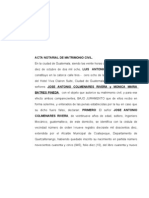 Acta Notarial de Matrimonio Civil