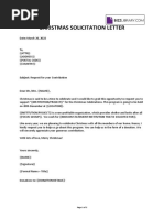 Christmas Solicitation Letter: Subject: Request For Your Contribution