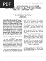 A Study On Properties of Glass Fiber Reinforced Self Compacting Concrete (GFRSCC) Using Fly Ash