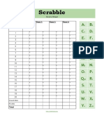 Scrabble Score Sheet