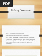 Defining Community