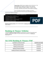 Banking & Finance Syllabus