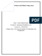 Analysis of Rack and Pinion Using Ansys