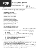 Grade 7 3rd Term English Question 2078