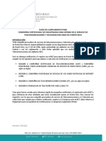 Guías de Cumplimiento para Las Compañías de Servicio de Telecomunicaciones y Televisión Por Cable