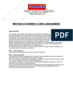 Method Statement & Risk Assessment