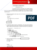 Electrical Circuits Ii: DIRECTIONS: Solve For The Unknown Values For Each Problem, With Complete Solutions