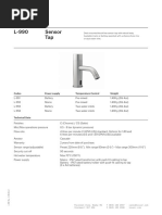 L-990 Sensor Tap: Codes Power Supply Temperature Control Weight