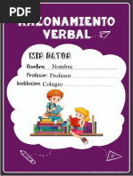 Caratula de Razonamiento Verbal en Word