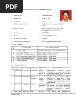 Curriculum Vitae (CV) of Sankhapriya Das: SL Nr. Project Type Role & Responsibility