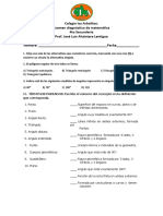 Examen Diagnostico de Matematica de 4to de Secundaria