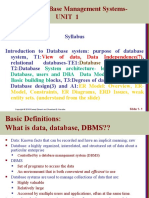 Cse3001-Database Management Systems-Unit 1