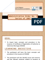 Administrative Order No. 1 Series of 2007: Republic of The Philippines Philippine Statistics Authority