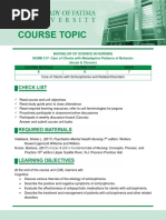 WEEK 7-PS M6 CU6 - Care of Clients With Schizophrenia and Related Disorders