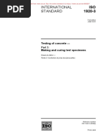 International Standard: Testing of Concrete - Making and Curing Test Specimens