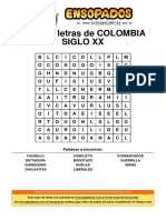 Sopa de Letras de Colombia Siglo XX