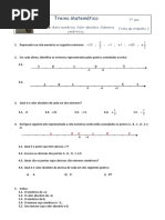 Valor Absoluto. Números Simétricos T2 - 7.º Ano