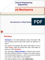 Fluid Mechanics: Mechanical Engineering Department