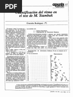 Cuantificación Del Ritmo en El Test de M. Stambak: A P U N T S - Vol. X I X - Junv 1982 - N." 74