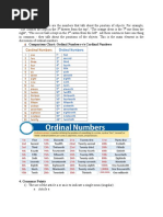 Ordinal Number: RD TH RD