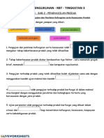 Latihan Pengukuhan - RBT - Tingkatan 3: Tajuk: Bab 2 - Penghasilan Produk