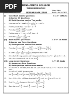 1st Year MATHS IA QP (20.10.2021)