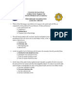 Colegio de Dagupan Arellano Street, Dagupan City School of Business and Accountancy Preliminary Examination Auditing Theory