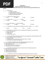 Quarter 3 Grade 4 Summative Test in SCIENCE