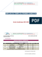 Escat - Emplois Du Temps - S1 - 2021 - 2022