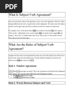 Rules of Subject-Verb Agreement