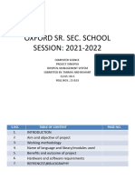 Oxford Sr. Sec. School SESSION: 2021-2022