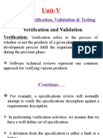 Verification and Validation: Unit-V