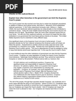 2.11 Checks On The Judicial Branch Explain How Other Branches in The Government Can Limit The Supreme Court's Power