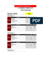 KIZEN 6 Week Bench Program