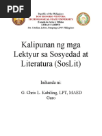 Kalipunan NG Mga Lektyur Sa Sosyedad at Literatura (Soslit) : Inihanda Ni: G. Chris L. Kabiling, LPT, Maed Guro