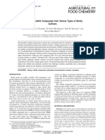 Analysis of Volatile Compounds From Various Types of Barley Cultivars