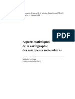 Aspects Statistiques de La Cartographie Des Marqueurs Moléculaires