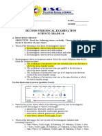 Second Periodical Examination Science Grade 10