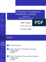 Lecture 28 - Closure Properties