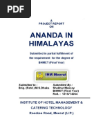 Ananda in Himalayas: A Project Report ON