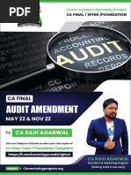 CA Final Audit Amendment May 22 & Nov 22 by CA Ravi Agarwal