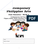 Contemporary Philippine Arts: First Semester - Week 3