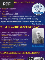 National Science Day: Name Class Date Theme