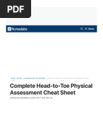 Complete Head-to-Toe Physical Assessment Cheat Sheet - Nurseslabs