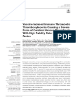 Vaccine Induced Immune Thrombotic Thrombocytopenia Causing A Severe Form of Cerebral Venous Thrombosis With High Fatality Rate: A Case Series