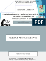 Power Point Sobre "Los Métodos Anticonceptivos y Su Eficacia en La Prevención Del Embarazo y Enfermedades de Transmisión Sexual"