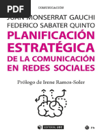 Planificación Estratégica de La Comunicación en Redes Sociales (Sabater Quinto, Federico Montserrat Gauchi Etc.)