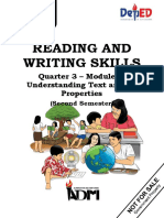 Reading and Writing Skills: Quarter 3 - Module 2: Understanding Text and Its Properties