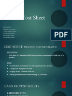 Cost Sheet